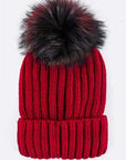 Mix Color EMMEZ Large Fur Pom Beanie