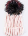 Mix Color EMMEZ Large Fur Pom Beanie