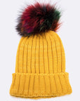 Mix Color EMMEZ Large Fur Pom Beanie