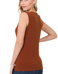 Zenana ITY Knot-Front Sleeveless Top