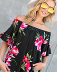 e Luna Floral Off Shoulder Top