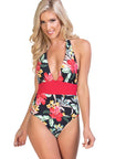 Tropical Halter One Piece Swimsuit