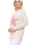 Cute Star Jacquard Round Neck Pullover Sweater