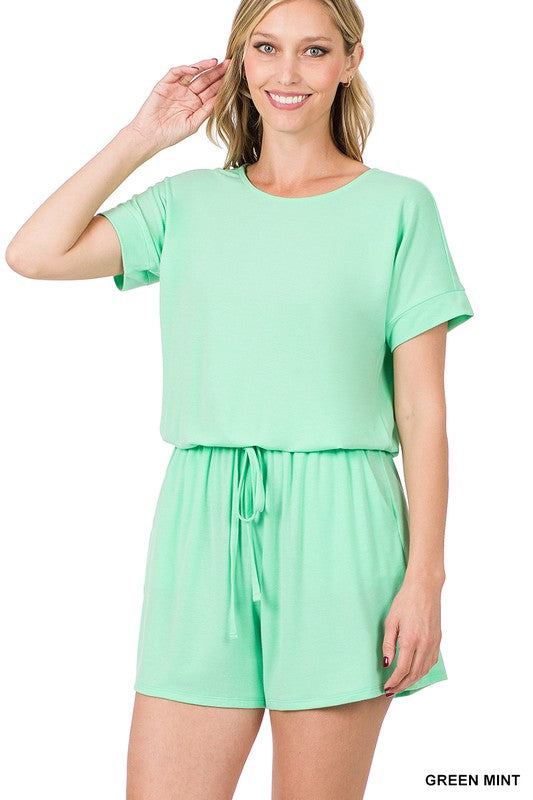 Zenana Romper With Back Keyhole Opening - Online Only