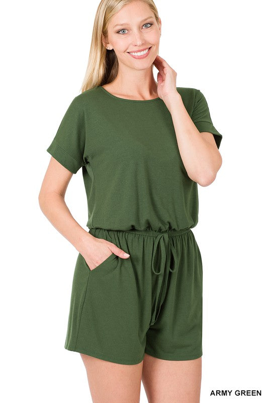 Zenana Romper With Back Keyhole Opening - Online Only
