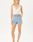 Love Tree Double Buttoned Waistband Denim Shorts