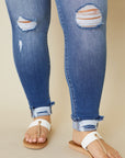 Plus Kan Can USA High Rise Button Fly Ankle Skinny