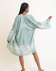 Embroidered Floral Vine Lightweight Kimono