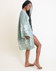 Embroidered Floral Vine Lightweight Kimono