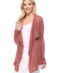 Draped Collar, Drape Front Sweater Cardigan