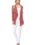 Draped Collar, Drape Front Sweater Cardigan