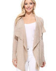 Draped Collar, Drape Front Sweater Cardigan