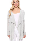 Draped Collar, Drape Front Sweater Cardigan