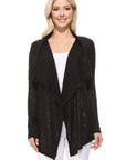 Draped Collar, Drape Front Sweater Cardigan