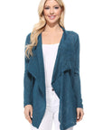 Draped Collar, Drape Front Sweater Cardigan