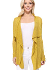 Draped Collar, Drape Front Sweater Cardigan