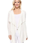 Draped Collar, Drape Front Sweater Cardigan