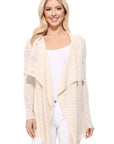 Draped Collar, Drape Front Sweater Cardigan