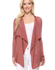 Draped Collar, Drape Front Sweater Cardigan