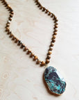 JASPER Necklace with Ocean Agate Pendant