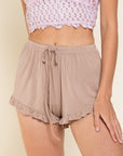 POL Light Weight Ruffle Trim Shorts