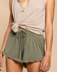 POL Light Weight Ruffle Trim Shorts