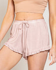 POL Light Weight Ruffle Trim Shorts