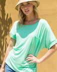 e Luna Solid One Shoulder Top