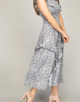 Tiered Maxi Dress with Ruffle Trim - Online Only