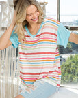 e Luna Multi Striped Boxy Top