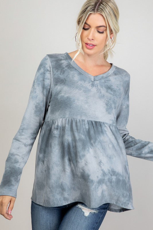 e Luna PLUS Cloud Tie Dye Babydoll Top