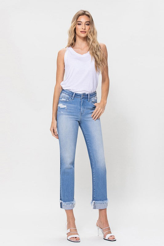 Flying Monkey High Rise Ankle Straight Jeans - Online Only