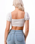 O2 Denim Cross Strap Crop Top