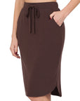 Zenana Self Tie Tulip Hem Skirt with Pockets - Online Only