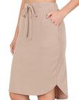 Zenana Self Tie Tulip Hem Skirt with Pockets - Online Only