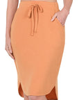 Zenana Self Tie Tulip Hem Skirt with Pockets - Online Only