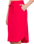 Zenana Self Tie Tulip Hem Skirt with Pockets - Online Only