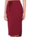 Zenana Self Tie Tulip Hem Skirt with Pockets - Online Only