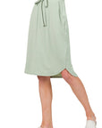 Zenana Self Tie Tulip Hem Skirt with Pockets - My Pampered Life Seattle