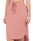 Zenana Self Tie Tulip Hem Skirt with Pockets - Online Only