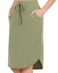 Zenana Self Tie Tulip Hem Skirt with Pockets - My Pampered Life Seattle