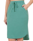 Zenana Self Tie Tulip Hem Skirt with Pockets - Online Only