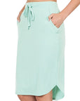 Zenana Self Tie Tulip Hem Skirt with Pockets - Online Only