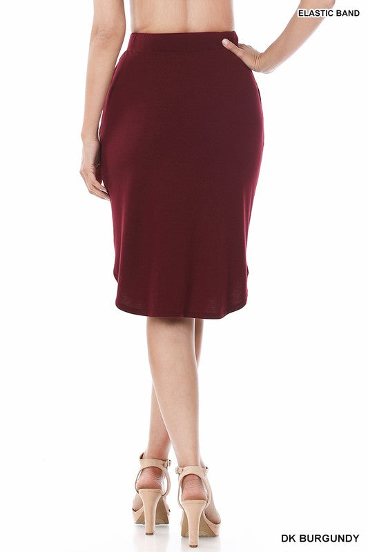 Zenana Self Tie Tulip Hem Skirt in Mocha - Online Only