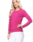 Crew Neck Long Sleeve Light Basic Casual Knit Top