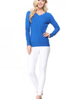 Women's Long Sleeve V-Neck Pulll Over Sweater Top - Online Only