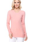 Women's Long Sleeve V-Neck Pulll Over Sweater Top - Online Only