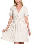 Zenana Brushed Butter Soft Surplice Dress - My Pampered Life Seattle