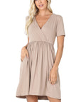 Zenana Brushed Butter Soft Surplice Dress - Online Only