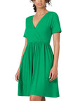 Zenana Brushed Butter Soft Surplice Dress - Online Only